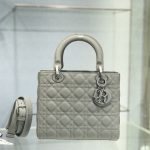 Christian Dior Medium Lady Dior Bag Grey For Women 9.5in/24cm