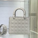 Christian Dior Medium Lady Dior Bag Grey For Women 9.5in/24cm