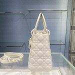 Christian Dior Medium Lady Dior Bag Dark White For Women 9.5in/24cm