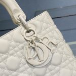 Christian Dior Medium Lady Dior Bag Dark White For Women 9.5in/24cm