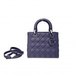 Christian Dior Medium Lady Dior Bag Dark Blue For Women 9.5in/24cm