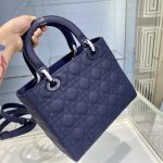 Christian Dior Medium Lady Dior Bag Dark Blue For Women 9.5in/24cm