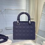 Christian Dior Medium Lady Dior Bag Dark Blue For Women 9.5in/24cm