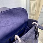 Christian Dior Medium Lady Dior Bag Dark Blue For Women 9.5in/24cm
