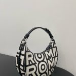 Fendi Medium Nano Fendigraphy Hobo Bag Black And White For Women 11.5in/ 29cm