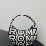 Fendi Medium Nano Fendigraphy Hobo Bag Black And White For Women 11.5in/ 29cm