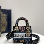 Dior Mini Lady D-Lite Bag White/Black For Women 6.5in/17cm
