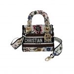 Dior Mini Lady D-Lite Bag White/Black For Women 6.5in/17cm
