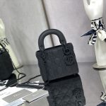 Dior Mini Lady Dior Bag Black/Jade Green/White/Beige For Women 6.5in/17cm