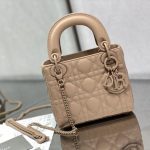 Dior Mini Lady Dior Bag Black/Jade Green/White/Beige For Women 6.5in/17cm