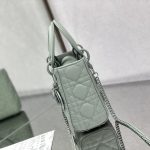 Dior Mini Lady Dior Bag Black/Jade Green/White/Beige For Women 6.5in/17cm