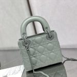 Dior Mini Lady Dior Bag Black/Jade Green/White/Beige For Women 6.5in/17cm