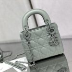 Dior Mini Lady Dior Bag Black/Jade Green/White/Beige For Women 6.5in/17cm