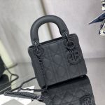 Dior Mini Lady Dior Bag Black/Jade Green/White/Beige For Women 6.5in/17cm