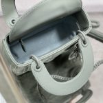 Dior Mini Lady Dior Bag Black/Jade Green/White/Beige For Women 6.5in/17cm