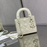 Dior Mini Lady Dior Bag Black/Jade Green/White/Beige For Women 6.5in/17cm