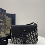 Dior Mini Saddle Bag With Strap Black For Women 9in/23cm 1ADPO049YKS_H27E