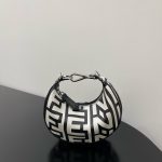 Fendi Nano Fendigraphy Hobo Bag Black And White For Women 6.5in/ 16.5cm