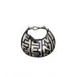 Fendi Nano Fendigraphy Hobo Bag Black And White For Women 6.5in/ 16.5cm
