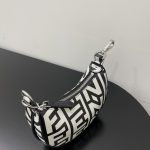Fendi Nano Fendigraphy Hobo Bag Black And White For Women 6.5in/ 16.5cm