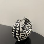 Fendi Nano Fendigraphy Hobo Bag Black And White For Women 6.5in/ 16.5cm
