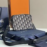 Dior Pouch With Strap Black/Beige For Women‎ 6.5in/17cm CD 2OBBC119YSE_H03E
