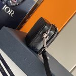 Dior Pouch With Strap Diamond Black/Grey For Women‎ 6.5in/17cm CD 2ESBC119DCO_H43E
