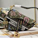 Christian Dior Saddle Bag Green Khaki For Women 10in/25.5 cm M0446CEAU_M924