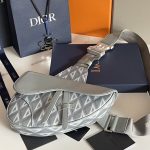 Dior Saddle Bag Grey/Black For Women‎ 10in/26cm CD 1ADPO093CDP_H42E