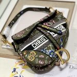 Christian Dior Saddle Bag Green Khaki For Women 10in/25.5 cm M0446CEAU_M924