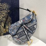 Dior Saddle Bag Denim Multicolor For Women 10in/25.5 cm M0446CRZI_M49E