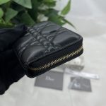 Dior Small Lady Dior Voyageur Coin Purse Black/Light Pink/Blue For Women 4.5in/11cm S0985ONMJ_M900