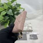 Dior Small Lady Dior Voyageur Coin Purse Black/Light Pink/Blue For Women 4.5in/11cm S0985ONMJ_M900