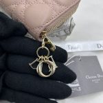 Dior Small Lady Dior Voyageur Coin Purse Black/Light Pink/Blue For Women 4.5in/11cm S0985ONMJ_M900