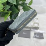 Dior Small Lady Dior Voyageur Coin Purse Black/Light Pink/Blue For Women 4.5in/11cm S0985ONMJ_M900