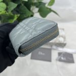 Dior Small Lady Dior Voyageur Coin Purse Black/Light Pink/Blue For Women 4.5in/11cm S0985ONMJ_M900