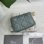Dior Small Lady Dior Voyageur Coin Purse Black/Light Pink/Blue For Women 4.5in/11cm S0985ONMJ_M900