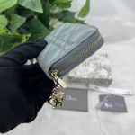 Dior Small Lady Dior Voyageur Coin Purse Black/Light Pink/Blue For Women 4.5in/11cm S0985ONMJ_M900