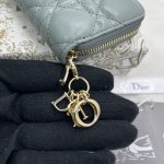 Dior Small Lady Dior Voyageur Coin Purse Black/Light Pink/Blue For Women 4.5in/11cm S0985ONMJ_M900