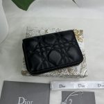 Dior Small Lady Dior Voyageur Coin Purse Black/Light Pink/Blue For Women 4.5in/11cm S0985ONMJ_M900
