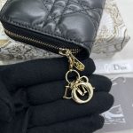 Dior Small Lady Dior Voyageur Coin Purse Black/Light Pink/Blue For Women 4.5in/11cm S0985ONMJ_M900