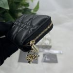 Dior Small Lady Dior Voyageur Coin Purse Black/Light Pink/Blue For Women 4.5in/11cm S0985ONMJ_M900
