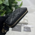 Dior Small Lady Dior Voyageur Coin Purse Black/Light Pink/Blue For Women 4.5in/11cm S0985ONMJ_M900