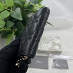 Dior Small Lady Dior Voyageur Coin Purse Black/Light Pink/Blue For Women 4.5in/11cm S0985ONMJ_M900