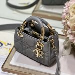 Dior The Lady 95.22 Bag Black/White/Grey/Green For Women 7.5in/ 19cm