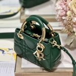 Dior The Lady 95.22 Bag Black/White/Grey/Green For Women 7.5in/ 19cm