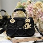 Dior The Lady 95.22 Bag Black/White/Grey/Green For Women 7.5in/ 19cm