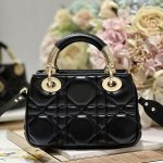 Dior The Lady 95.22 Bag Black/White/Grey/Green For Women 7.5in/ 19cm