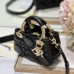 Dior The Lady 95.22 Bag Black/White/Grey/Green For Women 7.5in/ 19cm
