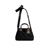 Dior The Medium Lady 95.22 Bag Black/White/Grey For Women 9.5in/ 24cm